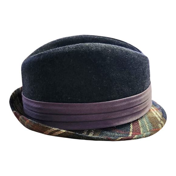 Goorin Bros. Fedora Gray Wool Blend Embroidered Plaid Hat - Picture 5 of 8